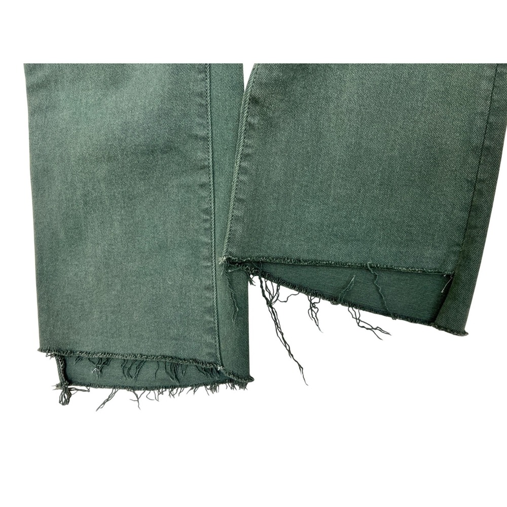 Mother The Insider Crop Step Fray Jeans Womens 27 Dark Olive Green Excellent - Picture 2 of 7